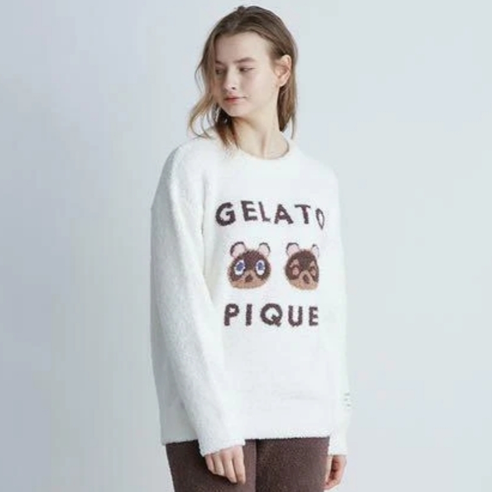 GELATO PIQUE x Animal Crossing Nintendo Timmy and Tommy fuzzy pullover top